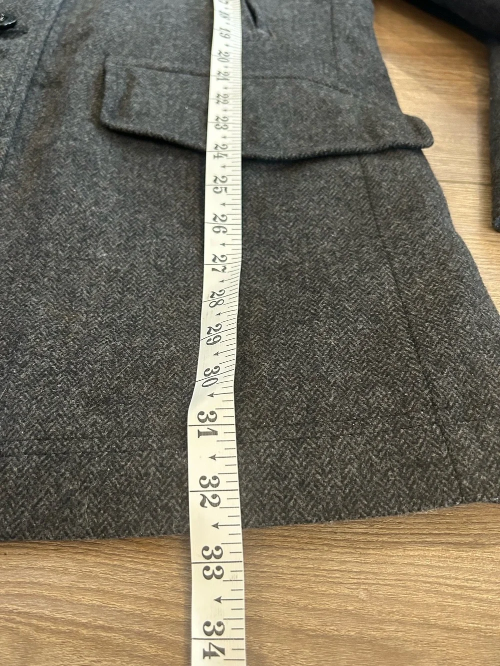 Hugo Boss 40R Gray Wool Blend Zip Front Jacket Men’s Large
